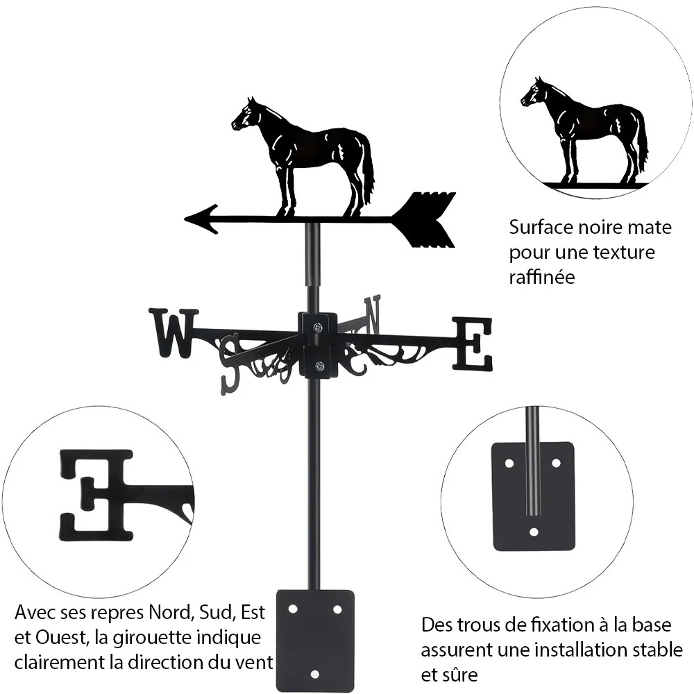 Girouette en Acier Inoxydable Cheval - Image 6