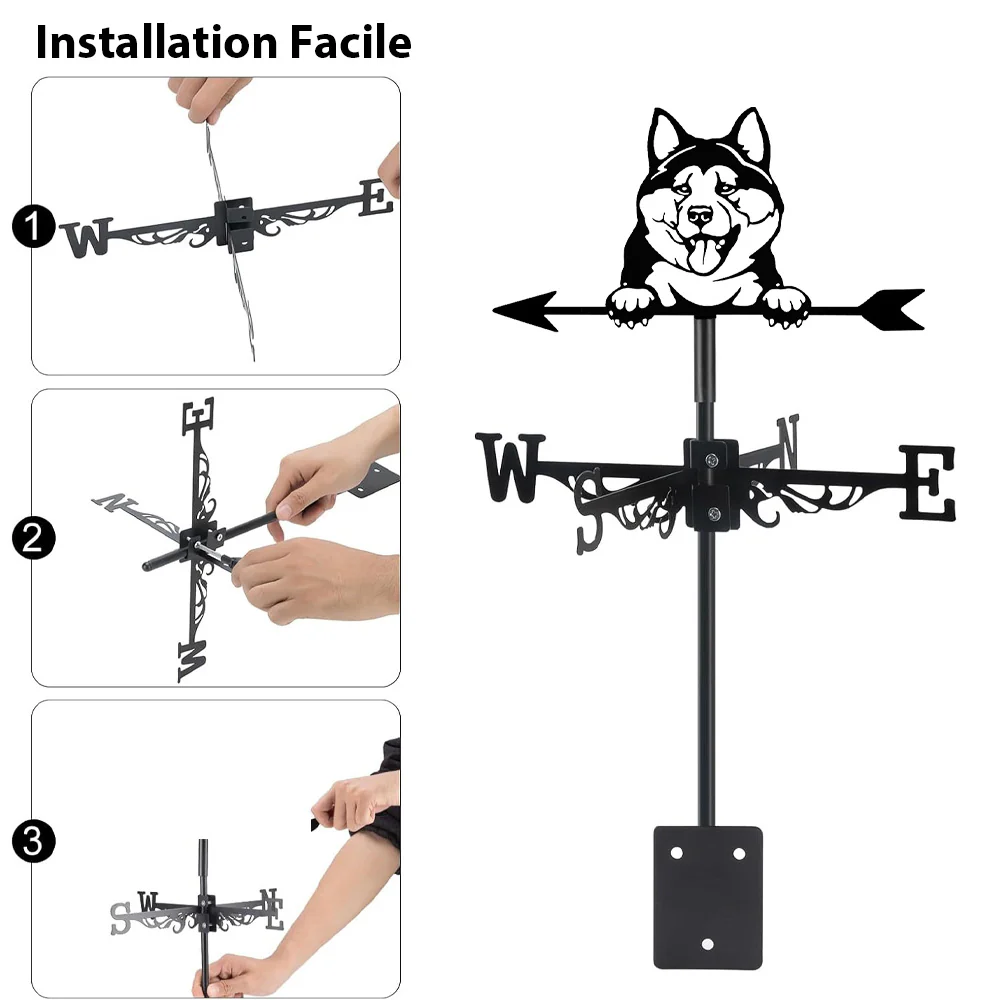 Girouette en Acier Inoxydable Chien Akita Inu - Image 13