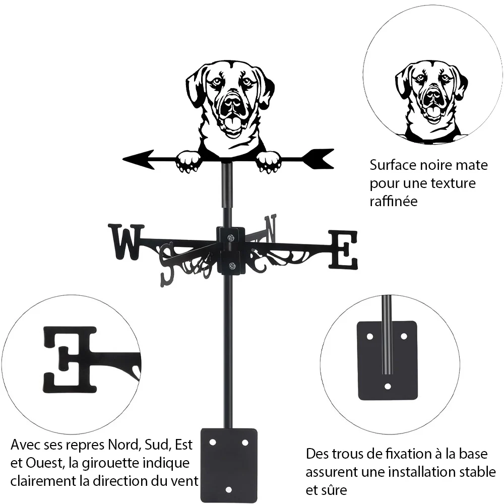 Girouette en Acier Inoxydable Chien Black Mouth Cur - Image 14