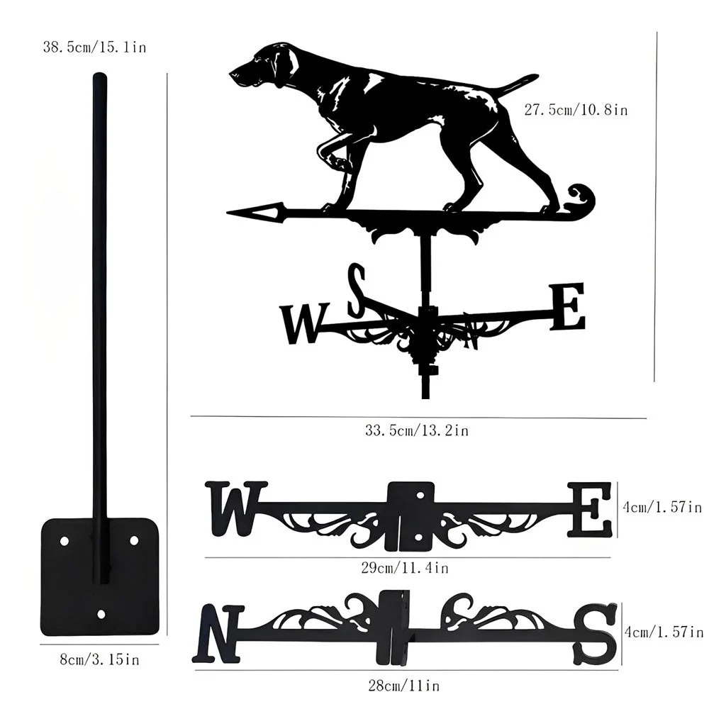Girouette en Acier Inoxydable Chien Braque Allemand - Image 10