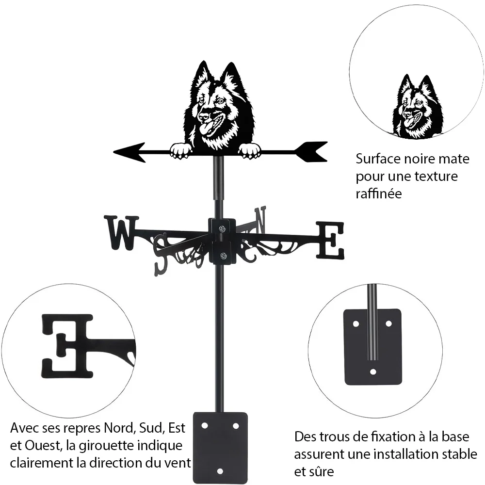 Girouette en Acier Inoxydable Chien Tervuren Belge - Image 14