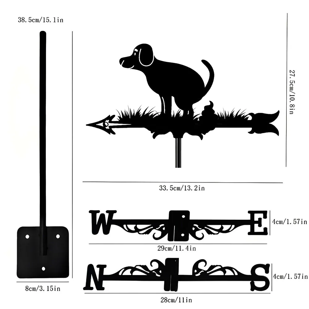 Girouette en Acier Inoxydable Chiot Heureux Faisant Popo - Image 17