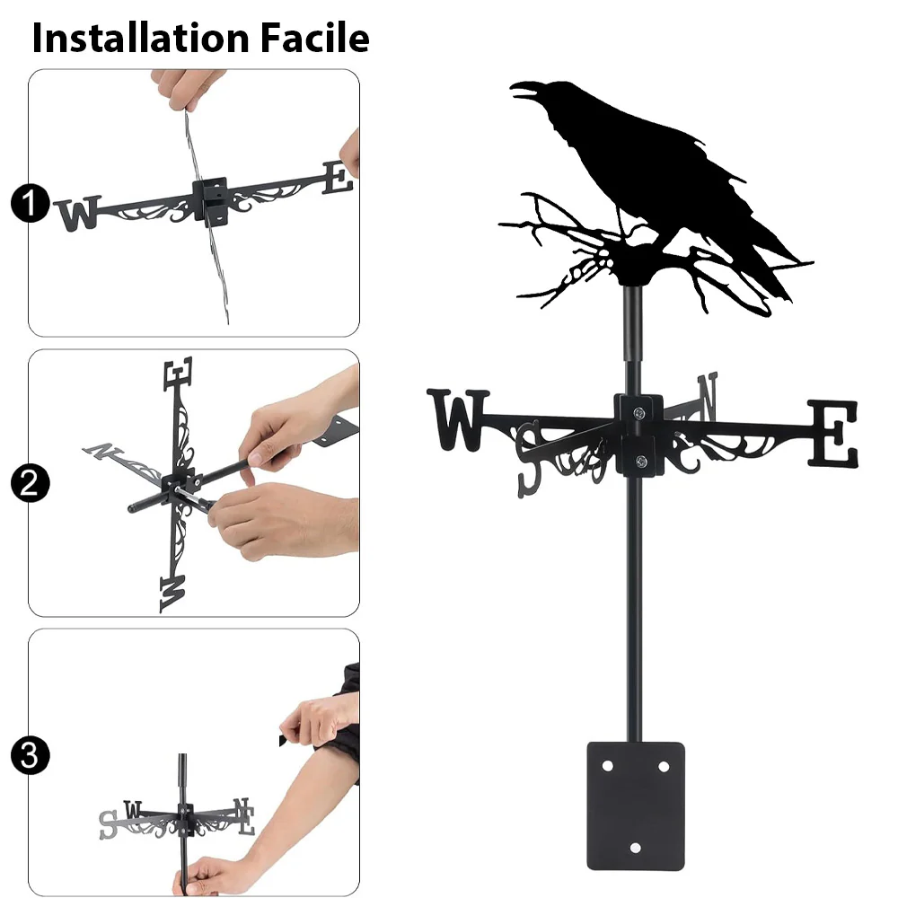 Girouette en Acier Inoxydable Corbeau - Image 11