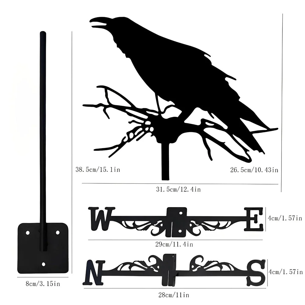Girouette en Acier Inoxydable Corbeau - Image 14