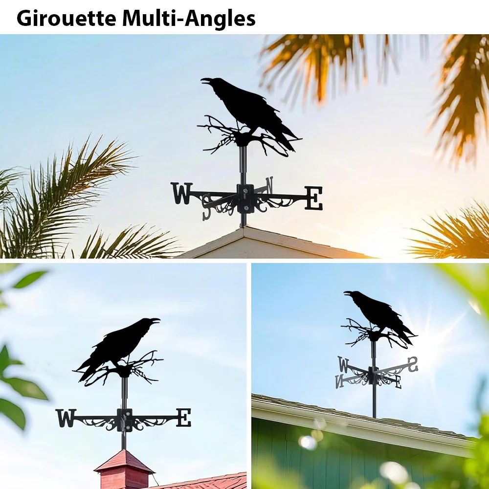 Girouette en Acier Inoxydable Corbeau - Image 3