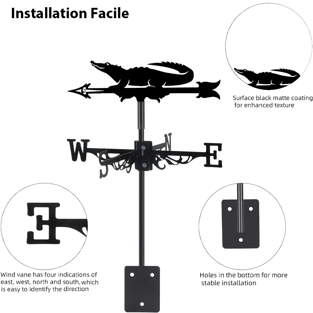 Girouette en Acier Inoxydable Crocodile - Image 16