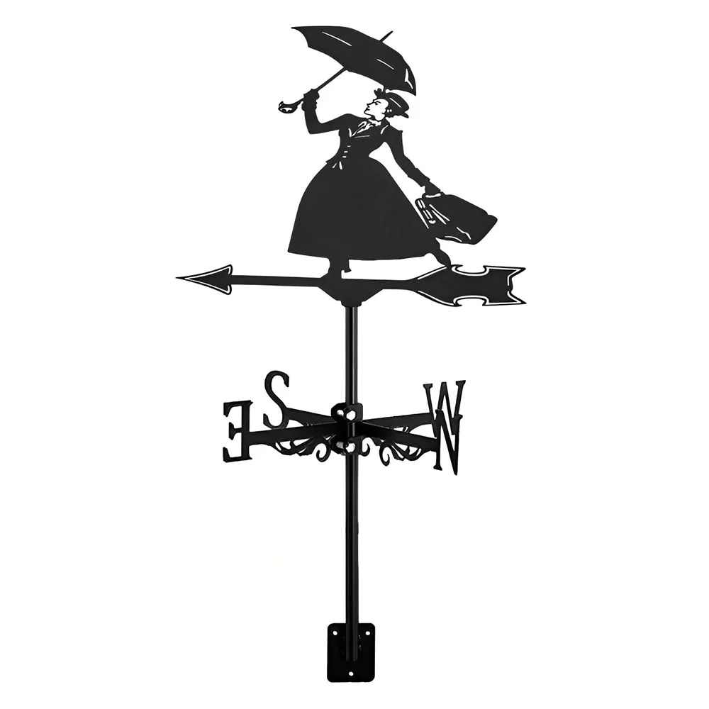 Girouette en Acier Inoxydable Dame au Parapluie - Image 10