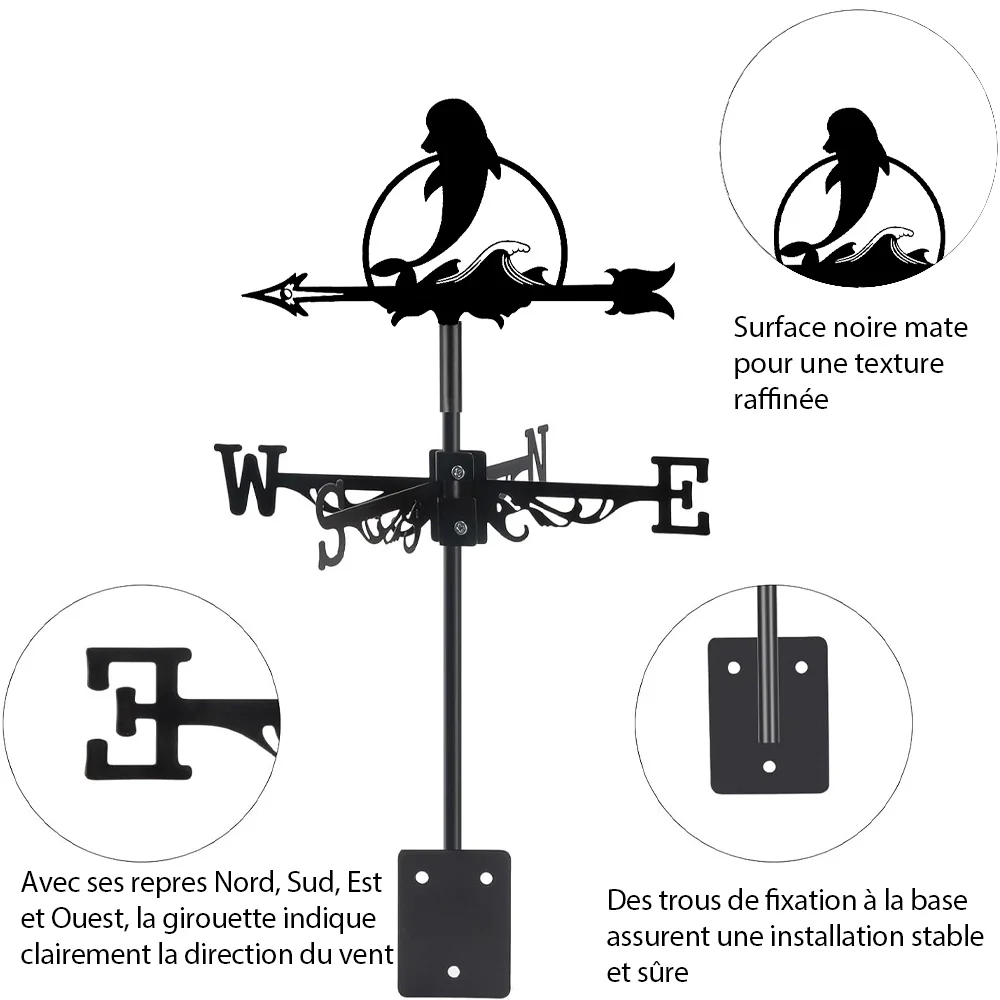 Girouette en Acier Inoxydable Dauphin - Image 18