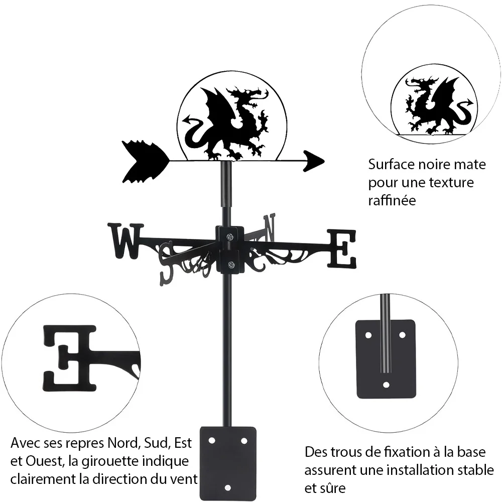 Girouette en Acier Inoxydable Dragon - Image 8