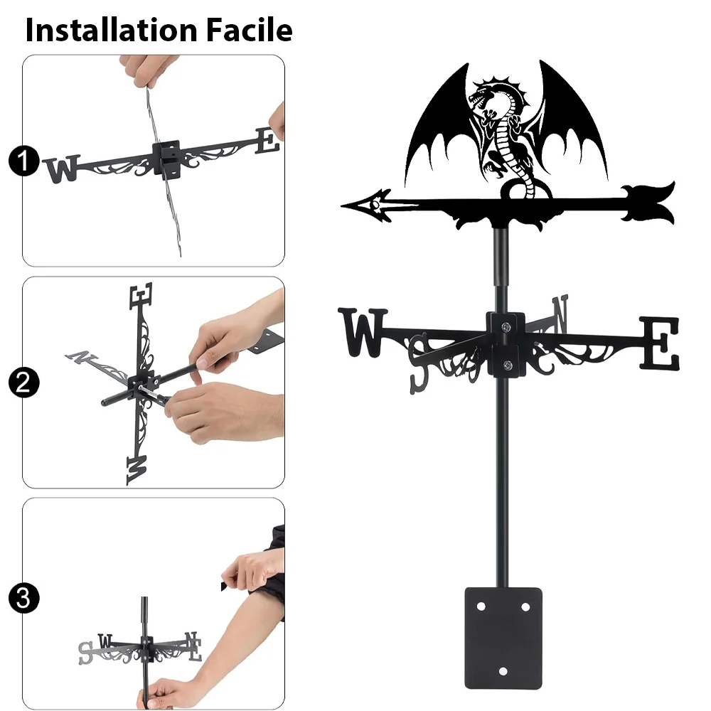 Girouette en Acier Inoxydable Dragon Volant - Image 9
