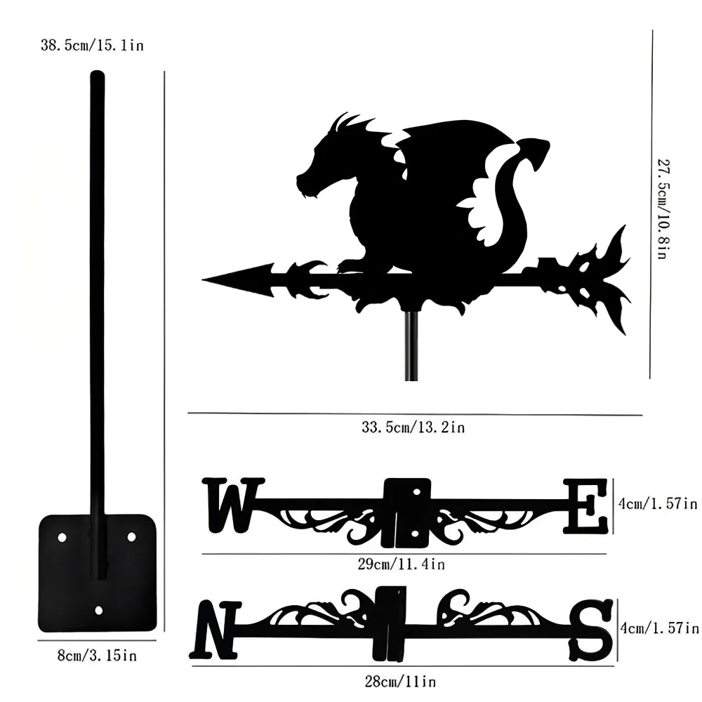 Girouette en Acier Inoxydable Dragon Volant - Image 11
