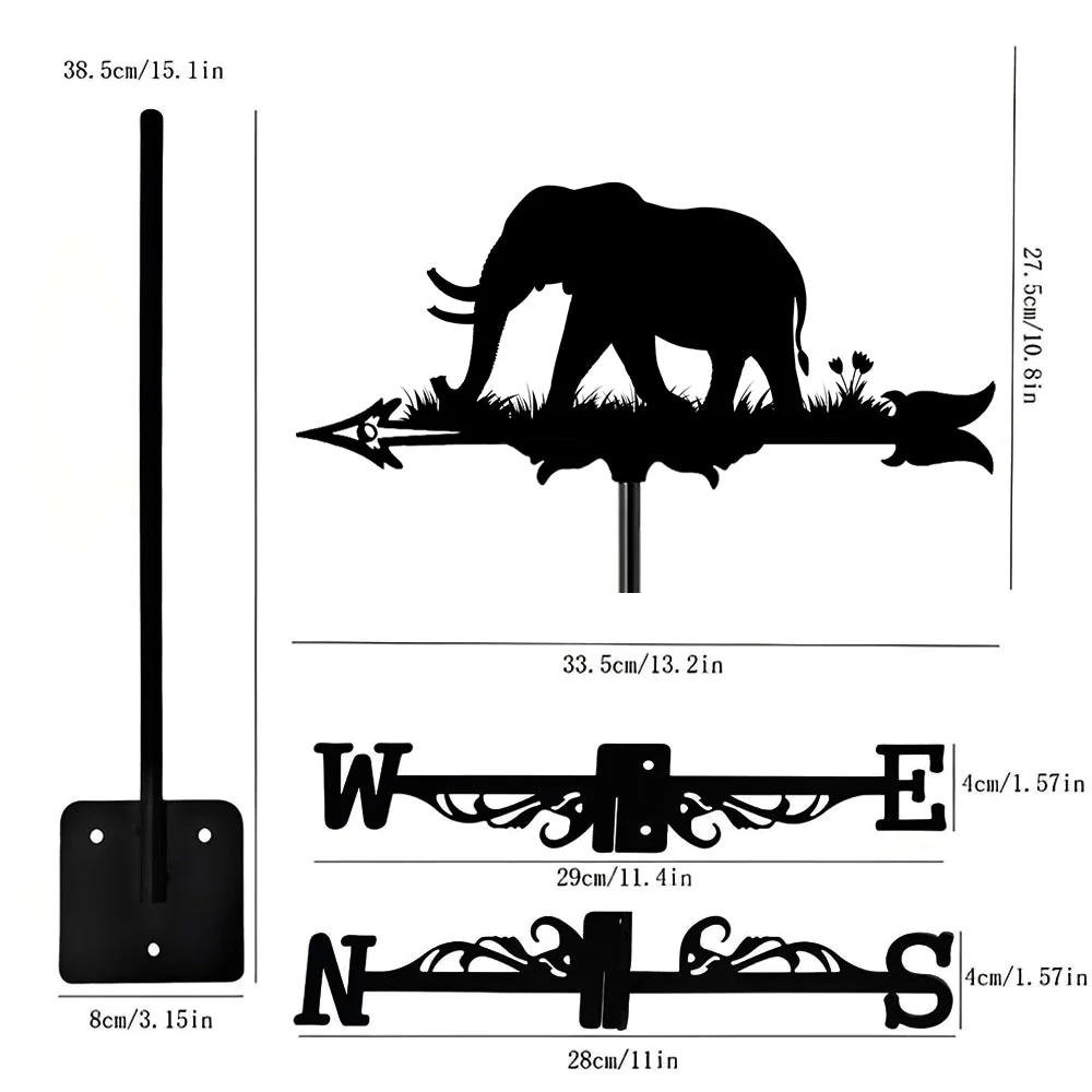 Girouette en Acier Inoxydable Éléphant - Image 19