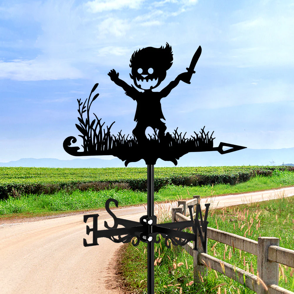 Girouette en Acier Inoxydable Enfant Effrayant au Couteau Halloween - Image 6