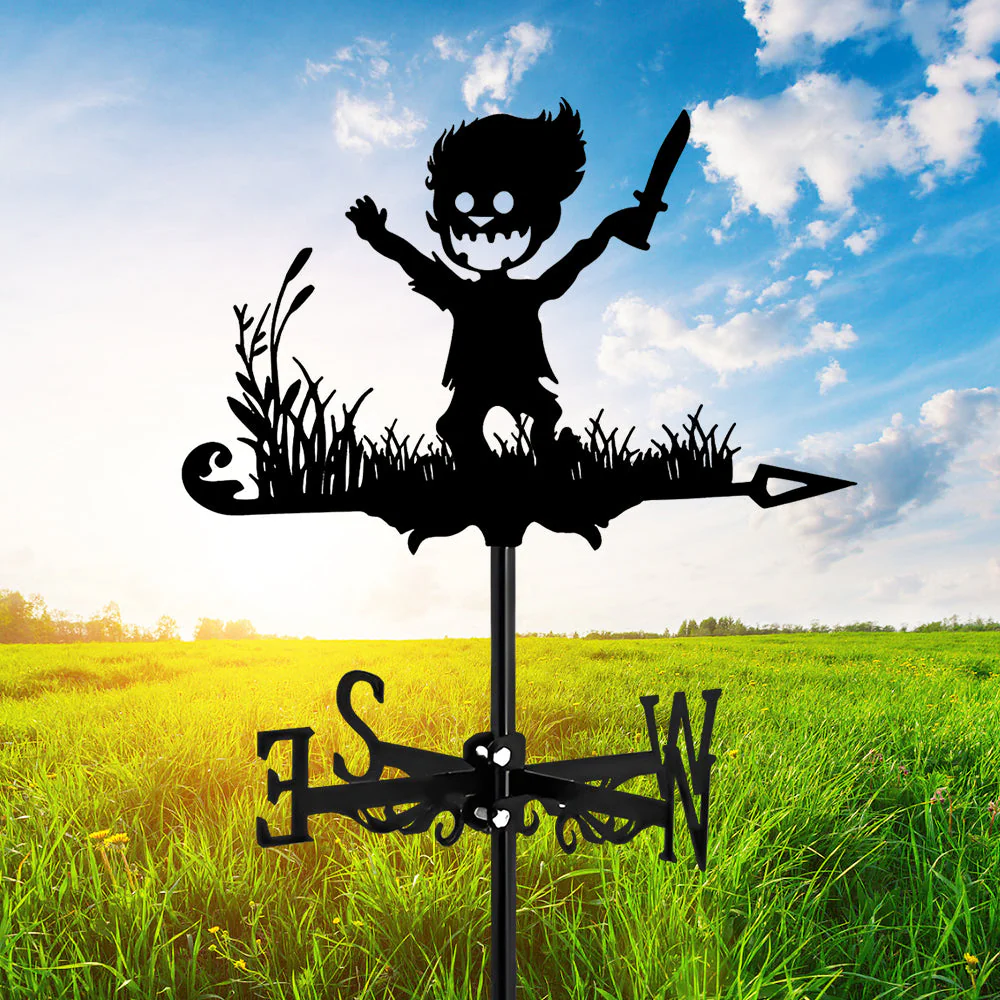 Girouette en Acier Inoxydable Enfant Effrayant au Couteau Halloween - Image 8