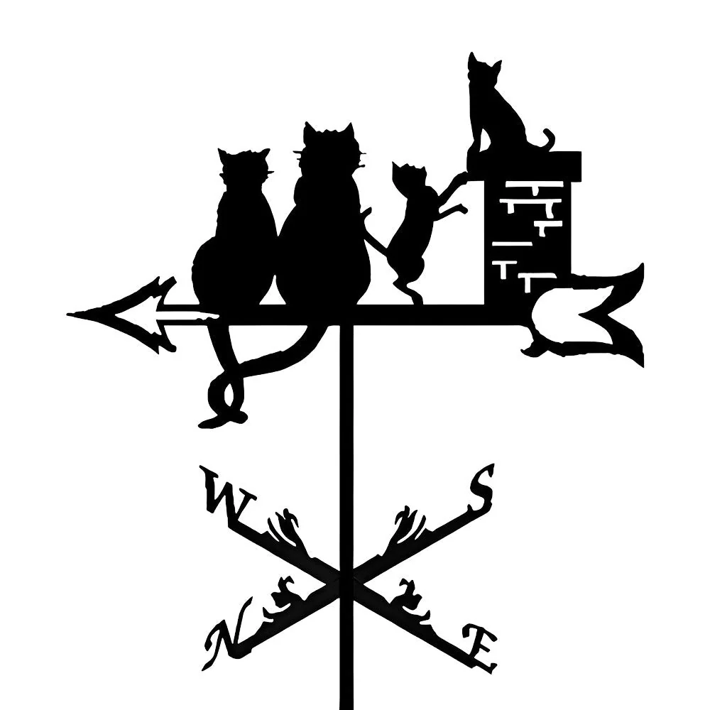 Girouette en Acier Inoxydable Famille de Chats - Image 10