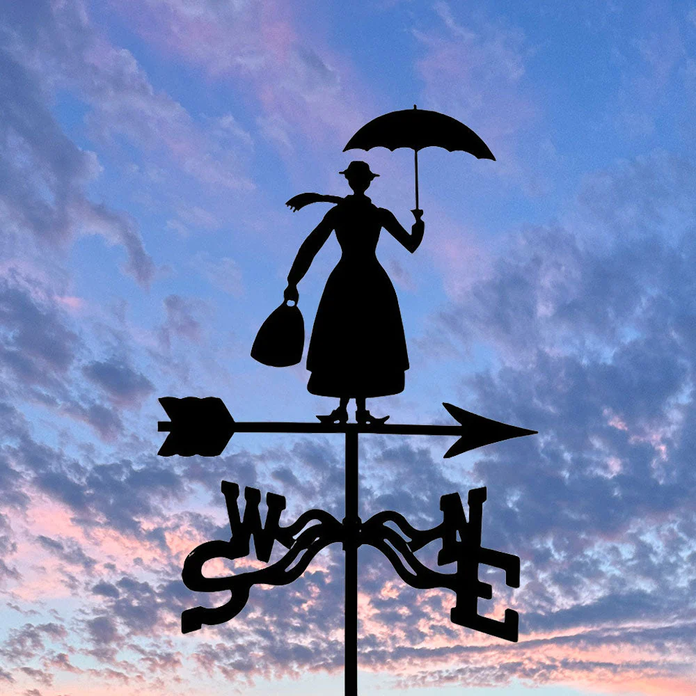 Girouette en Acier Inoxydable Femme au Parapluie - Image 5