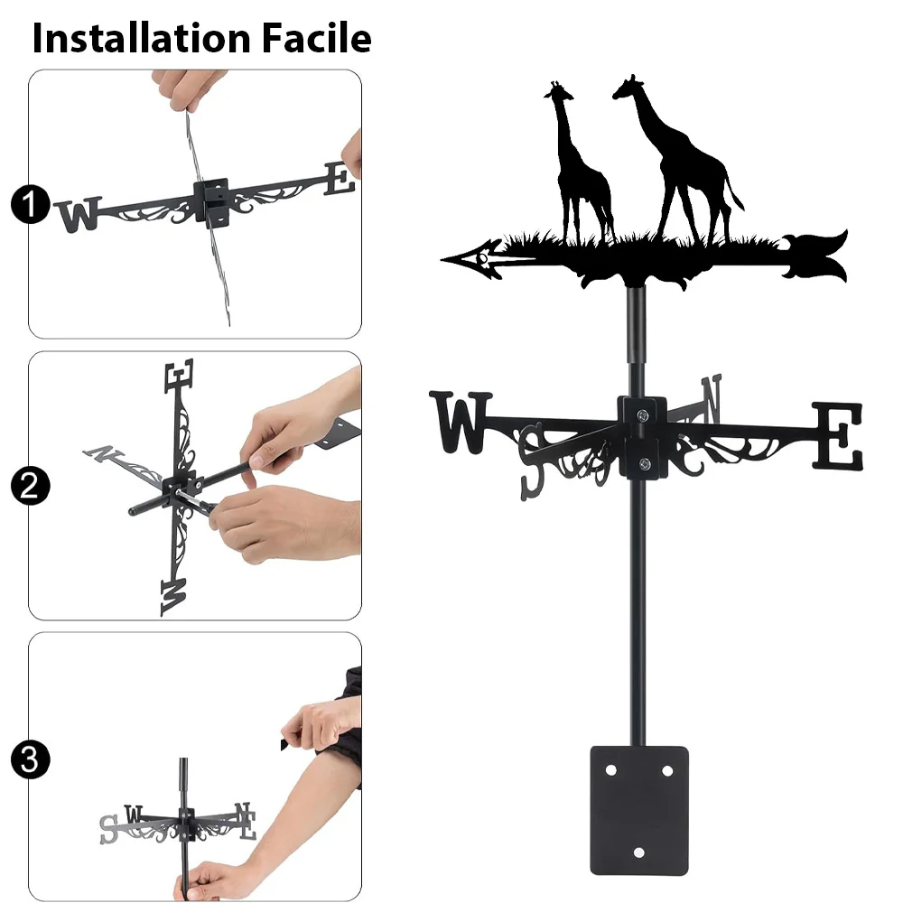 Girouette en Acier Inoxydable Girafe - Image 16