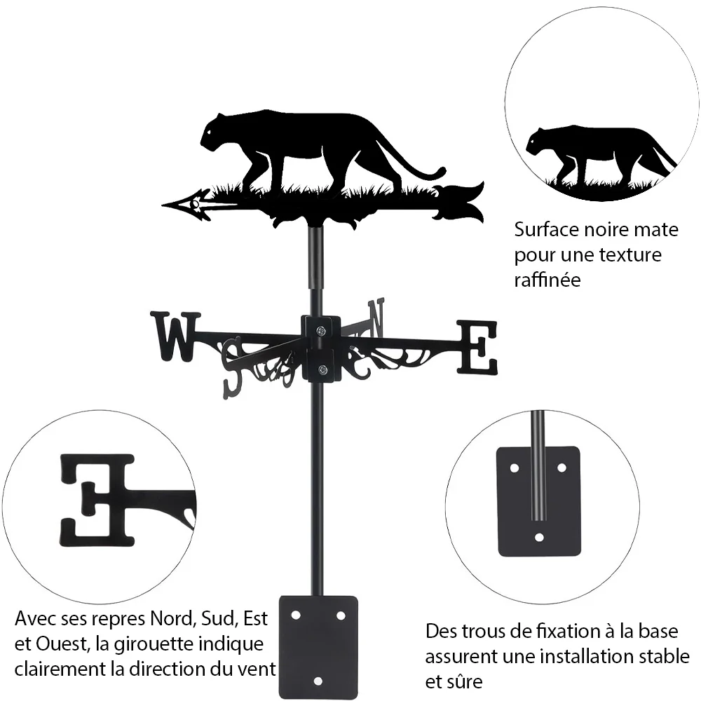 Girouette en Acier Inoxydable Guépard - Image 17
