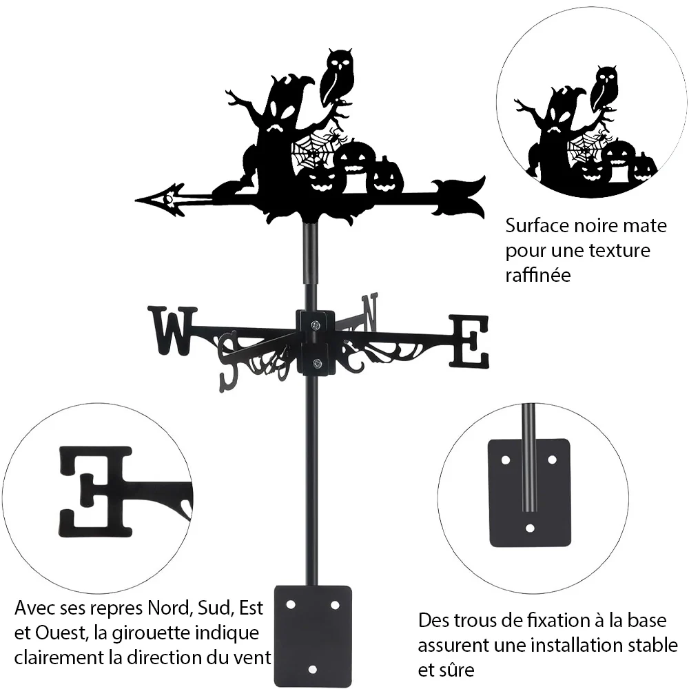 Girouette en Acier Inoxydable Halloween Arbre Mort Effrayant - Image 9
