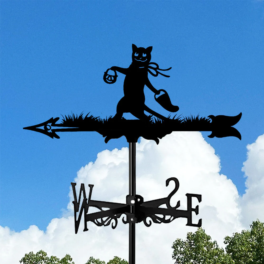 Girouette en Acier Inoxydable Halloween Chat Noir Amusant - Image 4