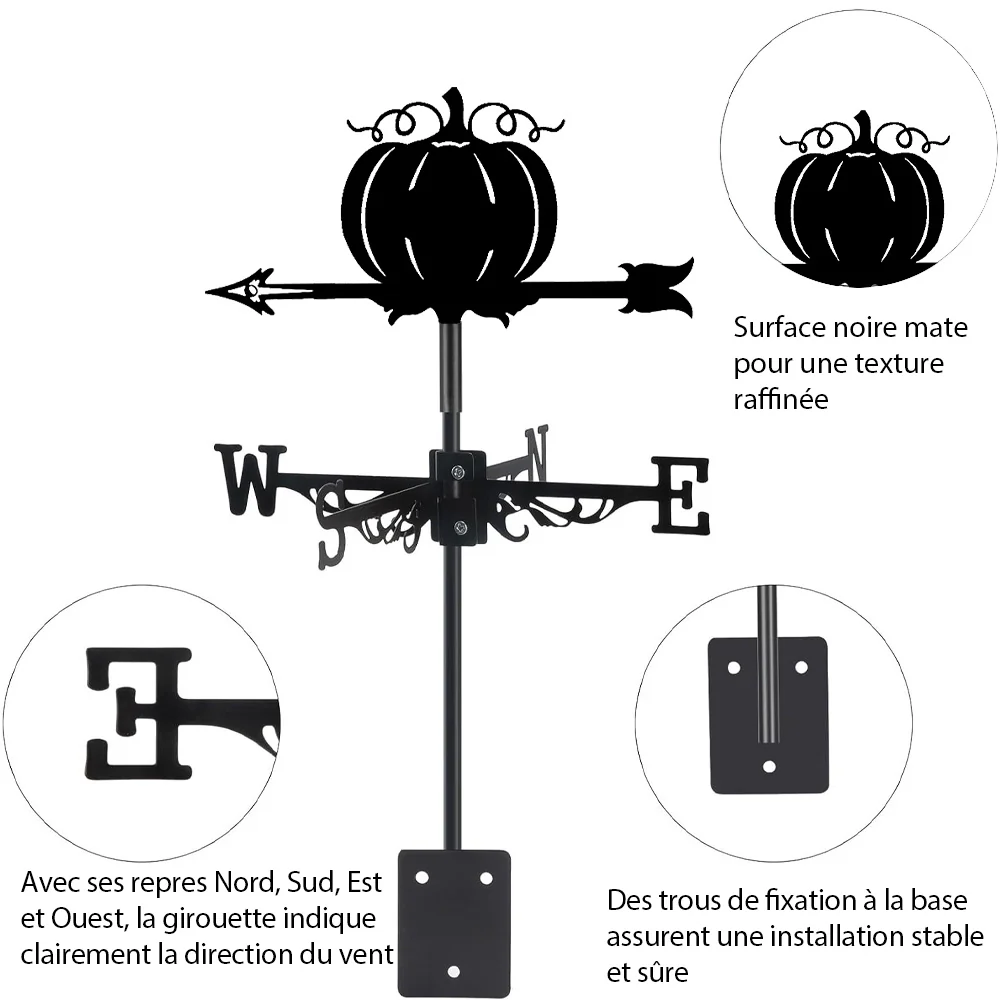 Girouette en Acier Inoxydable Halloween Citrouille - Image 9