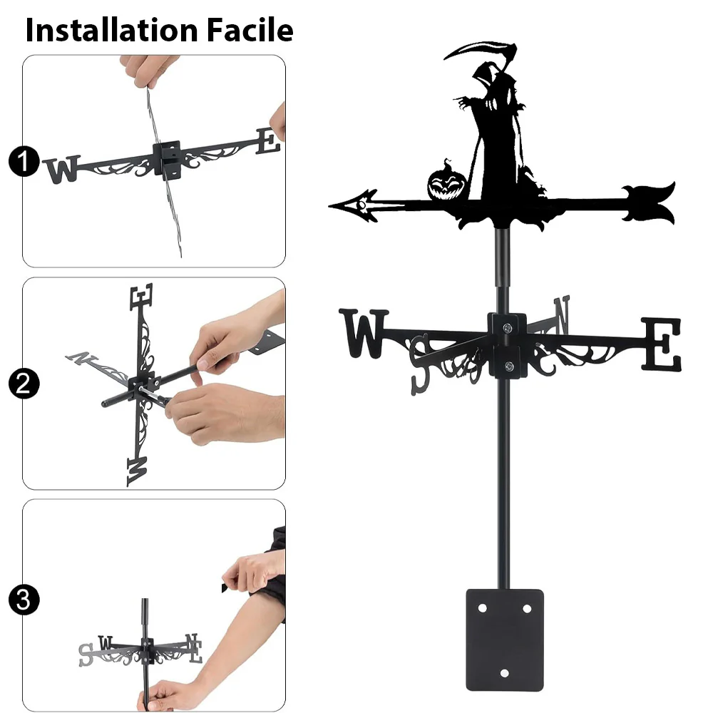 Girouette en Acier Inoxydable Halloween Faucheuse - Image 8