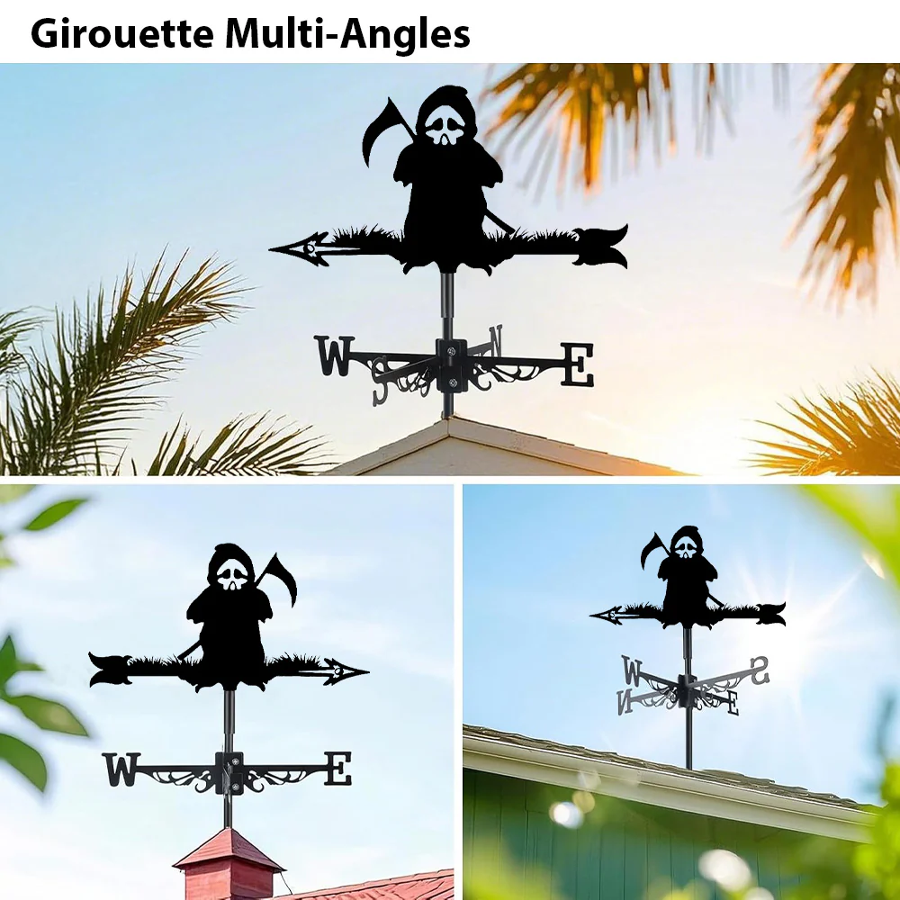 Girouette en Acier Inoxydable Halloween Faucheuse Mignonne - Image 3