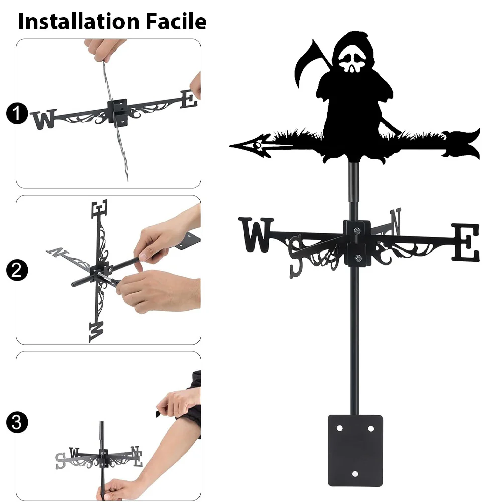 Girouette en Acier Inoxydable Halloween Faucheuse Mignonne - Image 8