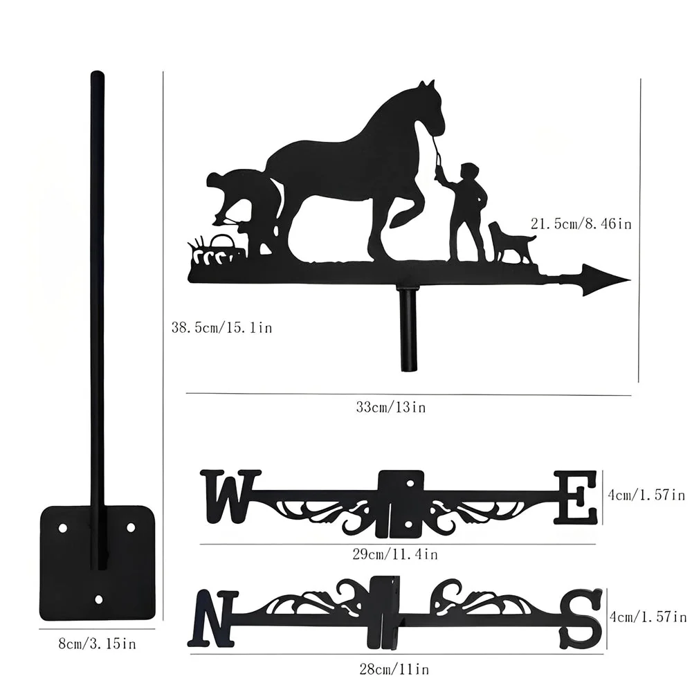 Girouette en Acier Inoxydable Homme et Cheval - Image 11
