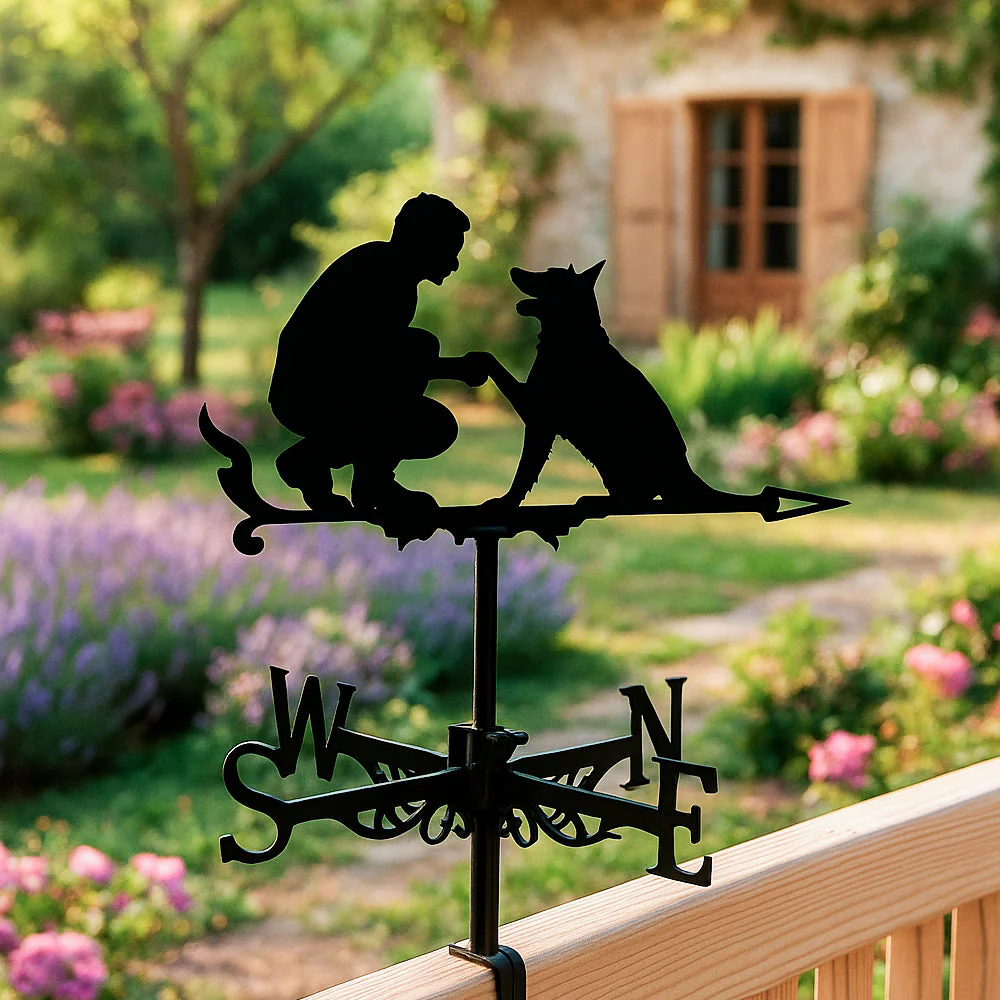 Girouette en Acier Inoxydable Homme et Chien - Image 4