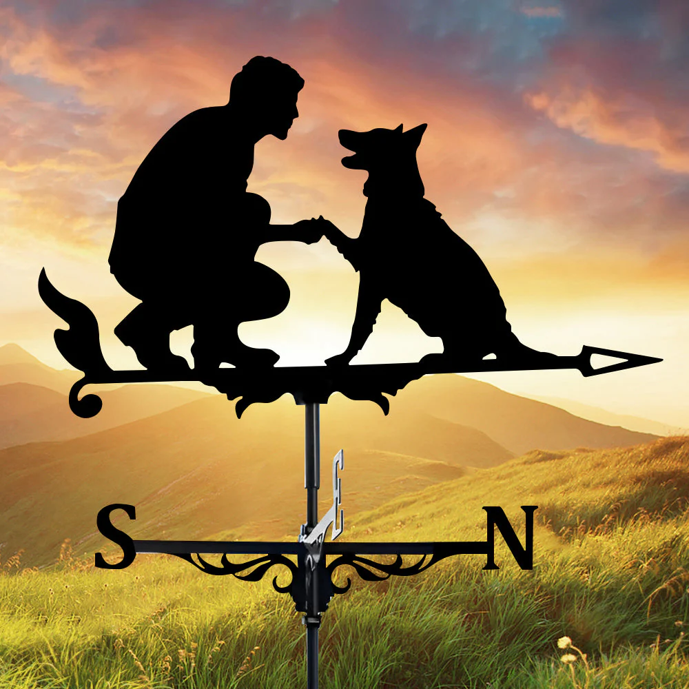 Girouette en Acier Inoxydable Homme et Chien - Image 6