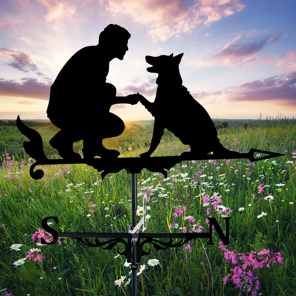 Girouette en Acier Inoxydable Homme et Chien - Image 7