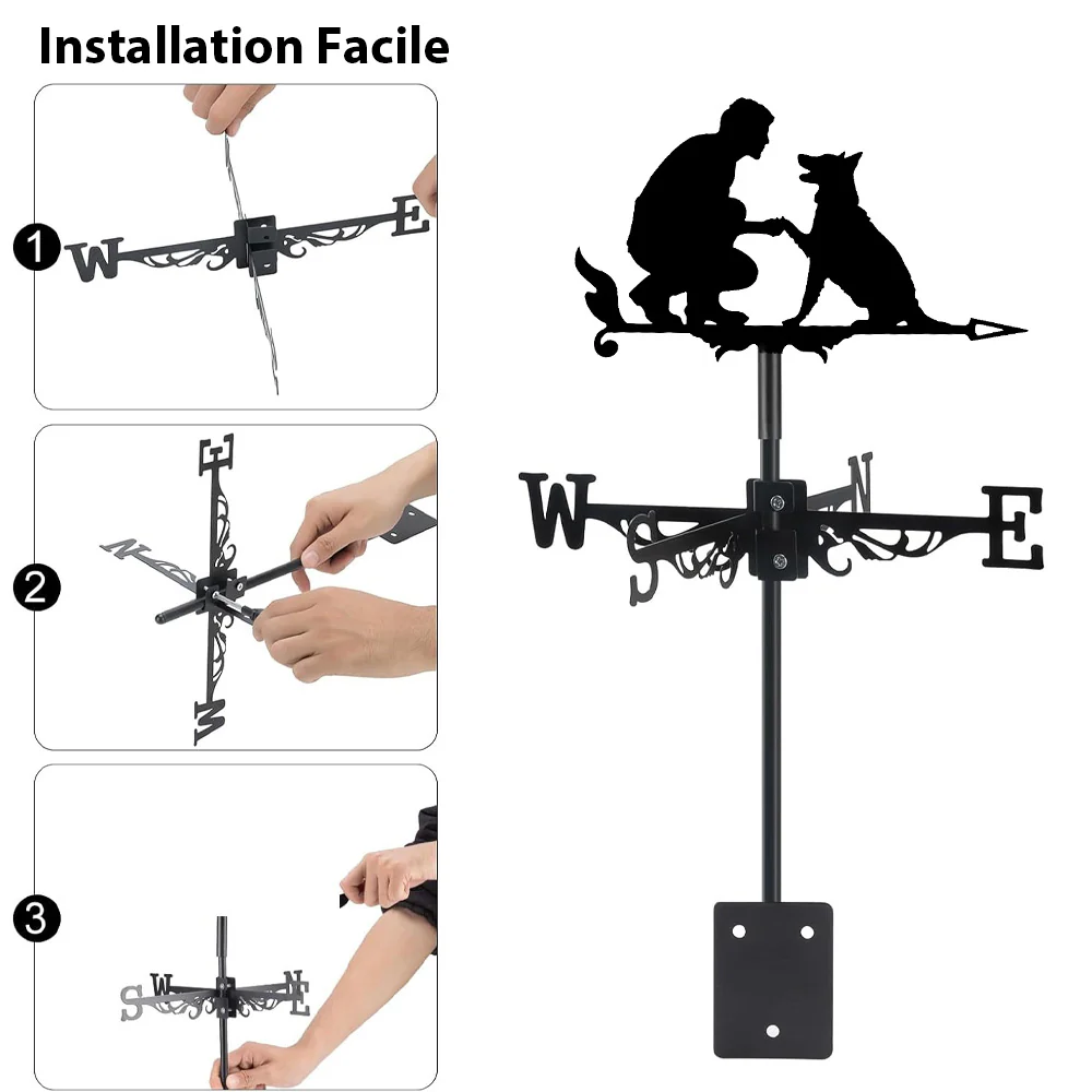 Girouette en Acier Inoxydable Homme et Chien - Image 8