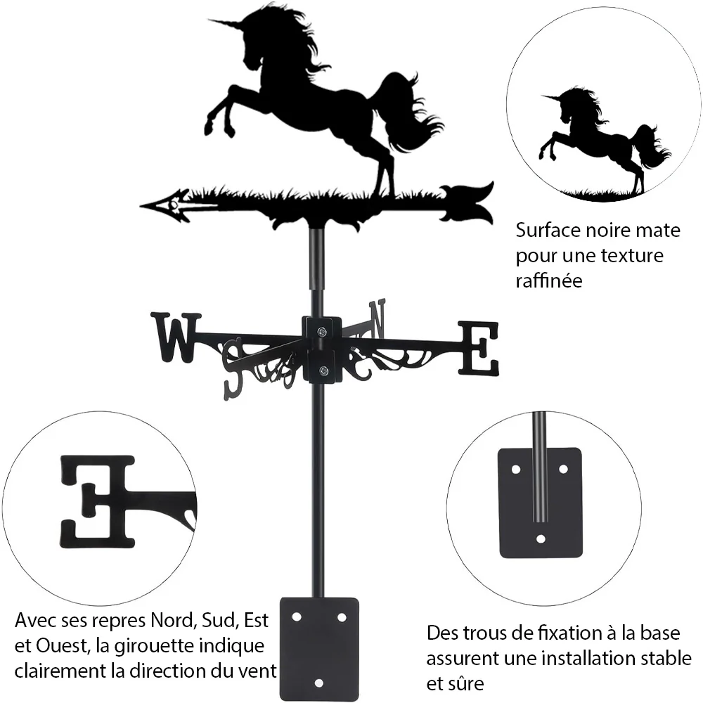 Girouette en Acier Inoxydable Licorne - Image 10