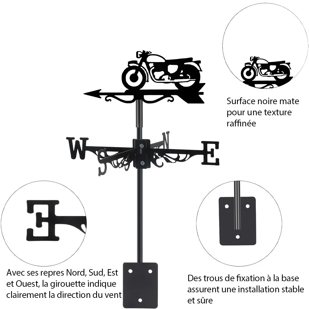 Girouette en Acier Inoxydable Moto - Image 17