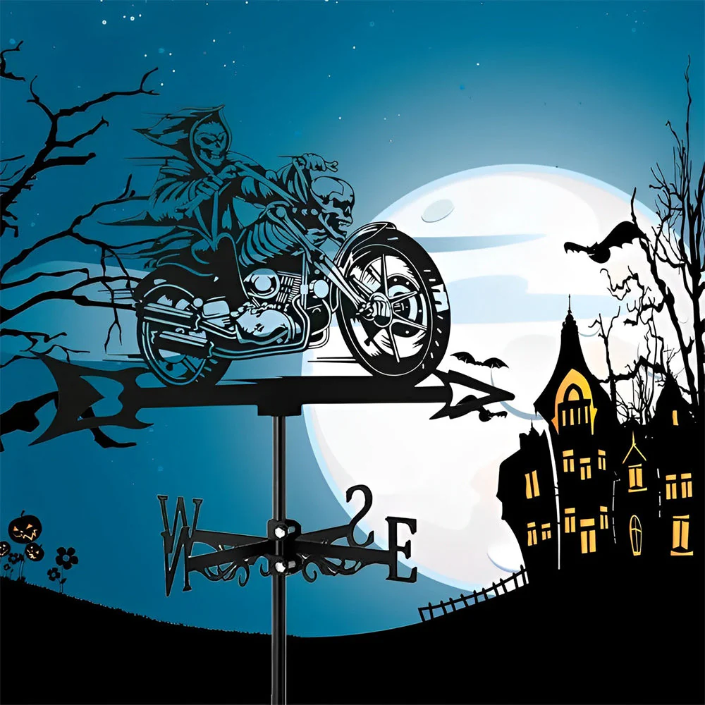 Girouette en Acier Inoxydable Motocrâne d'Halloween - Image 5