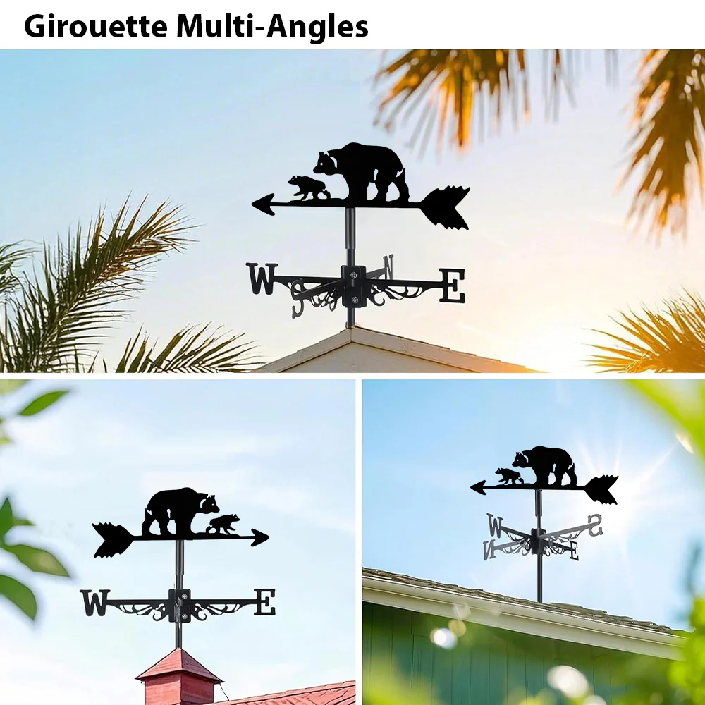 Girouette en Acier Inoxydable Ours - Image 3