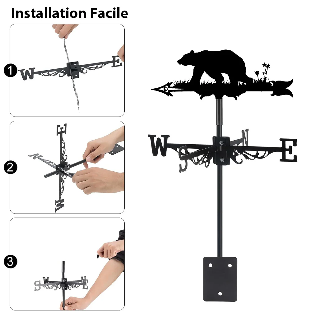 Girouette en Acier Inoxydable Ours - Image 17