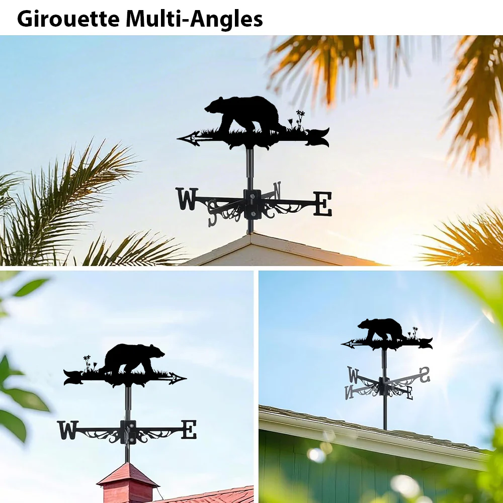Girouette en Acier Inoxydable Ours - Image 3