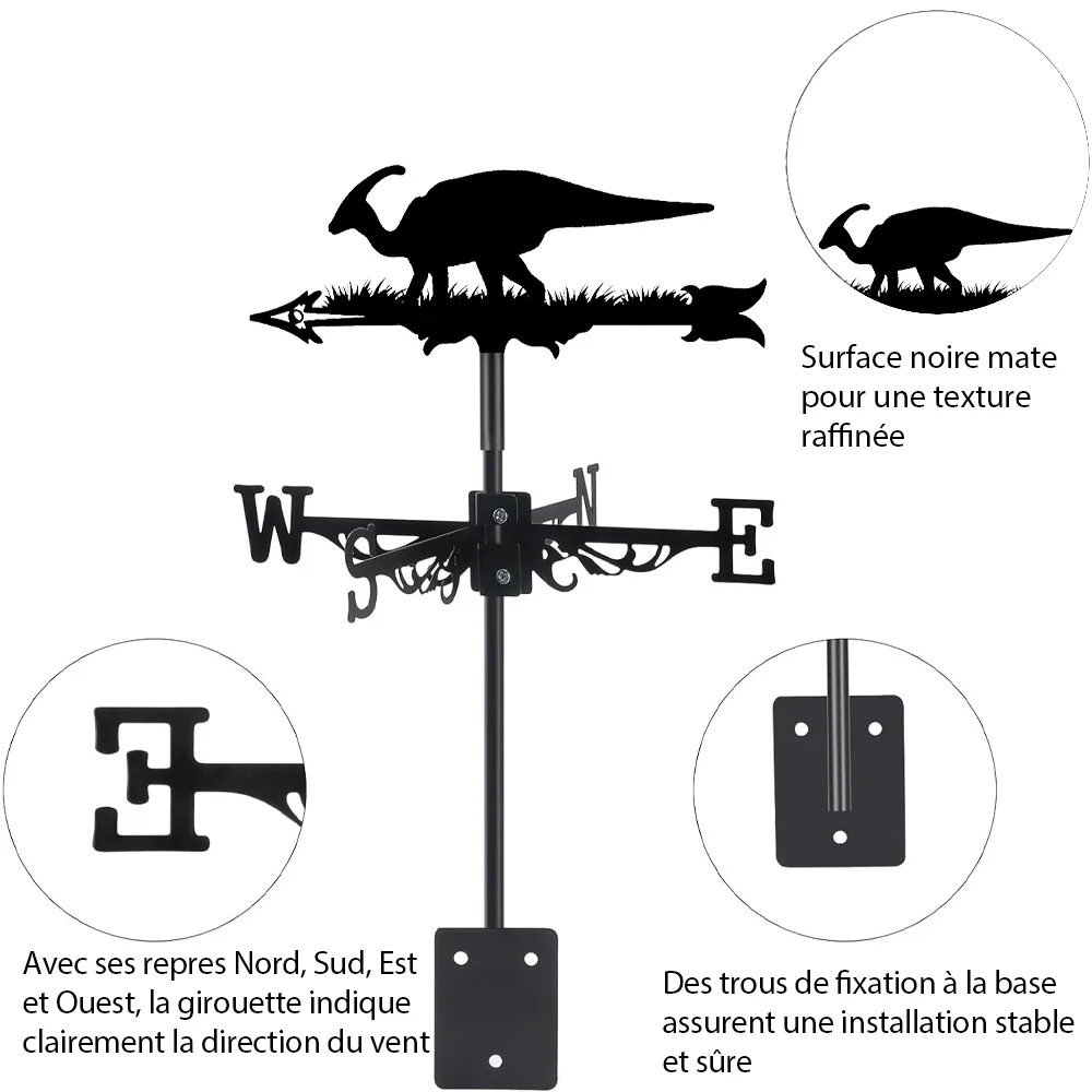 Girouette en Acier Inoxydable Parasaurolophus - Image 9