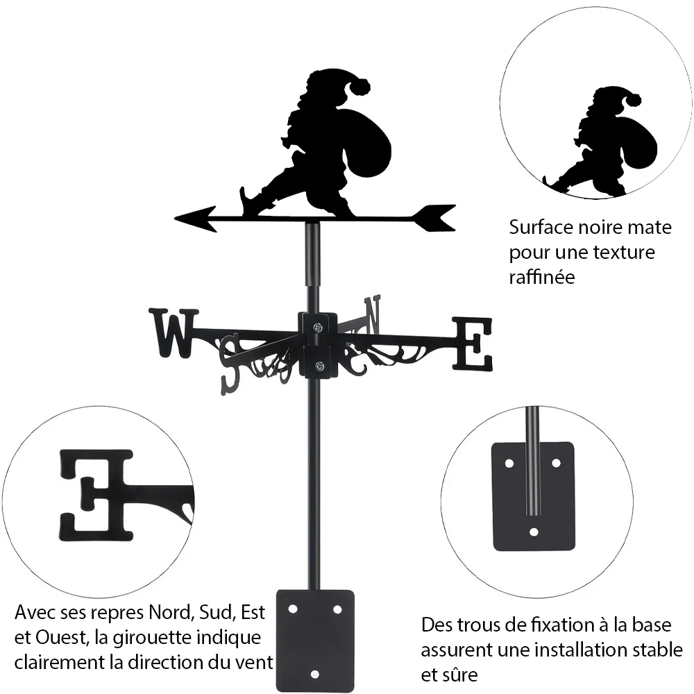 Girouette en Acier Inoxydable Père Noël - Image 14