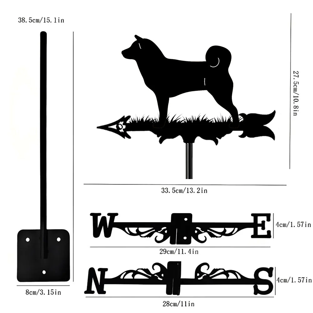 Girouette en Acier Inoxydable Shiba Inu - Image 8
