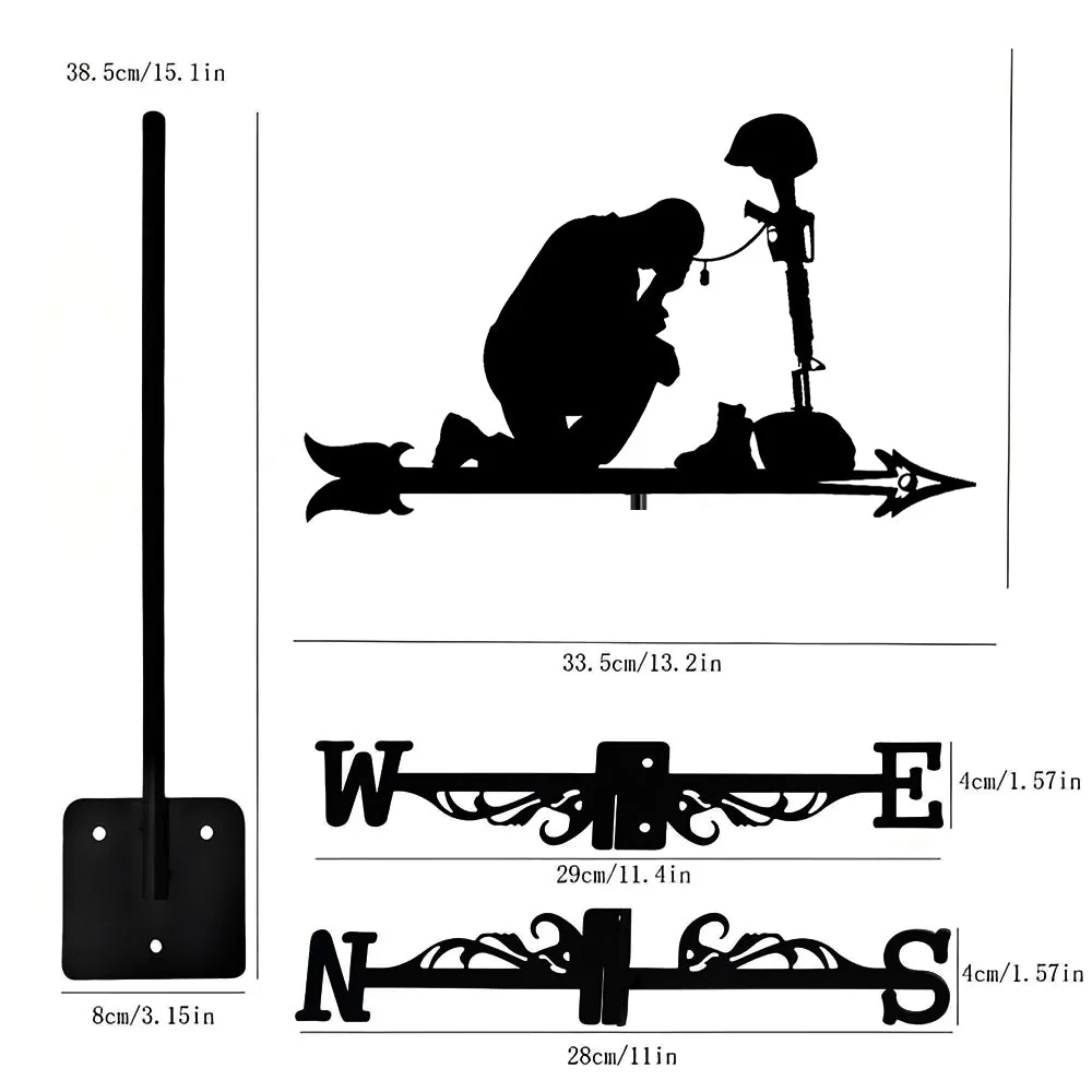 Girouette en Acier Inoxydable Soldats Tombés en Mémoire - Image 18