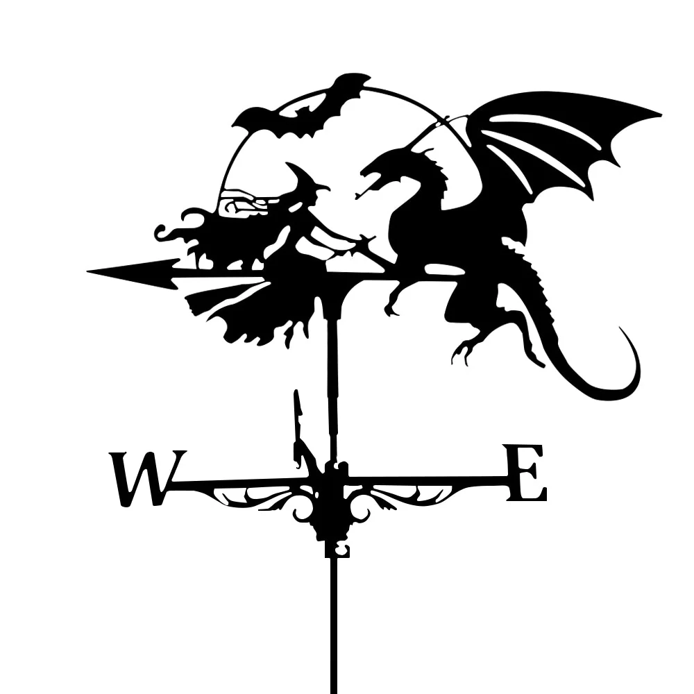 Girouette en Acier Inoxydable Sorcière et Dragon - Image 11