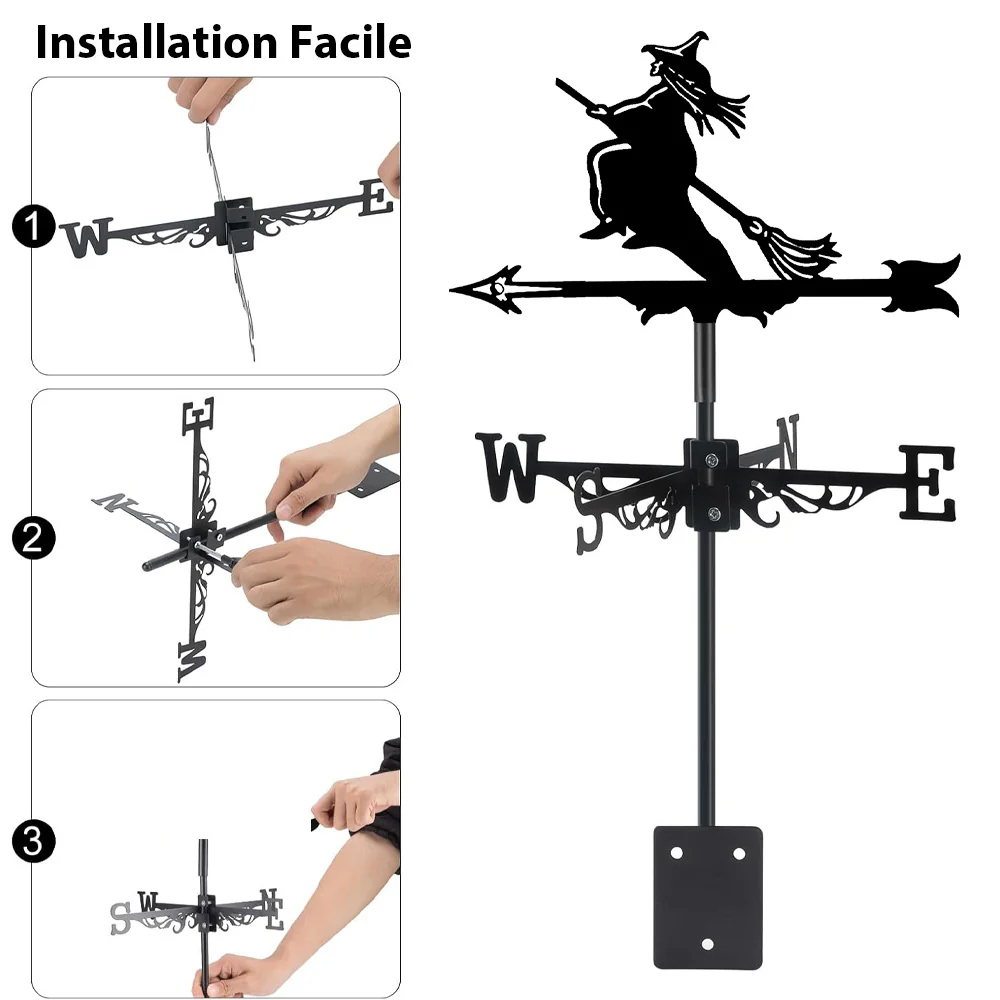 Girouette en Acier Inoxydable Sorcière Halloween - Image 8