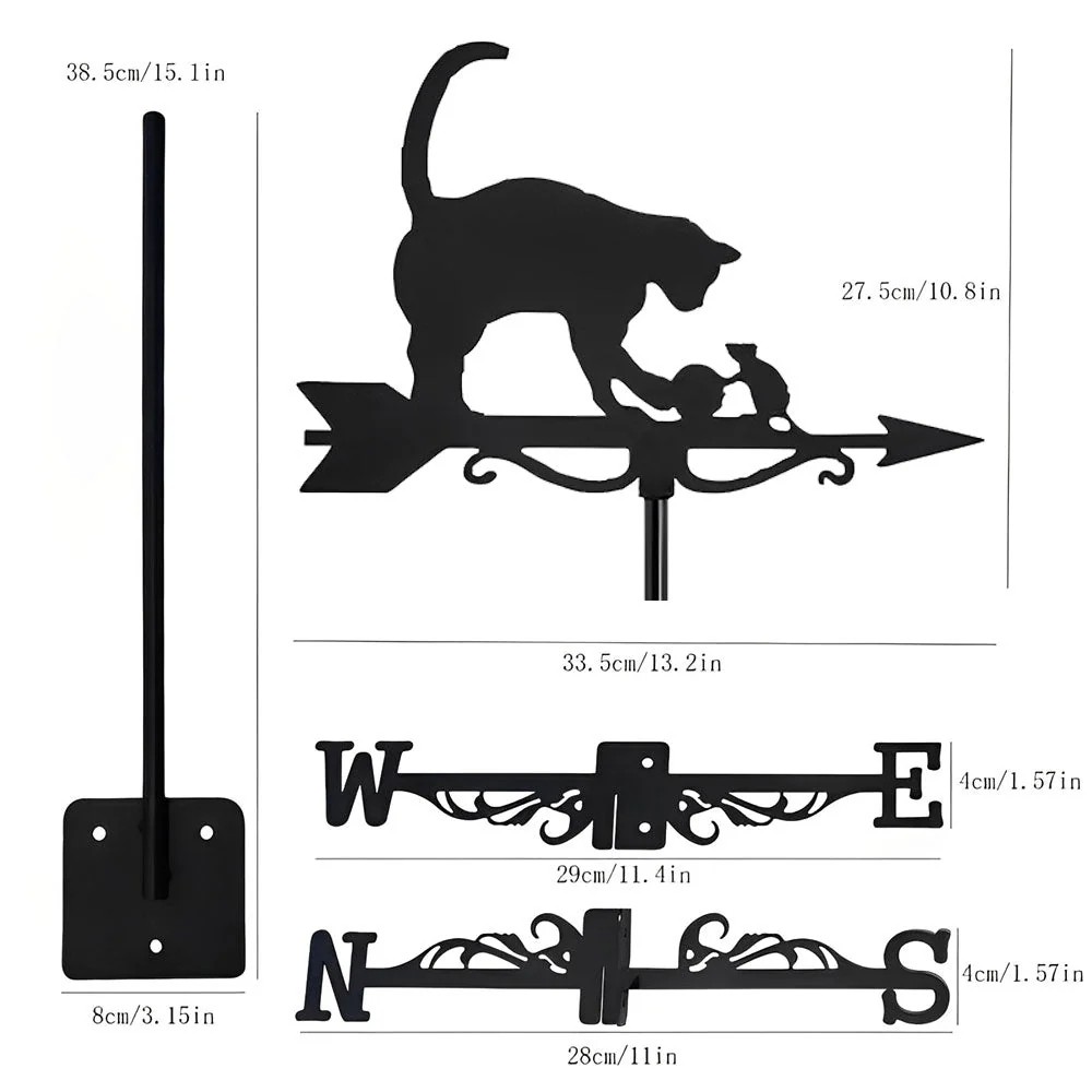 Girouette en Acier Inoxydable Souris et Chat - Image 10