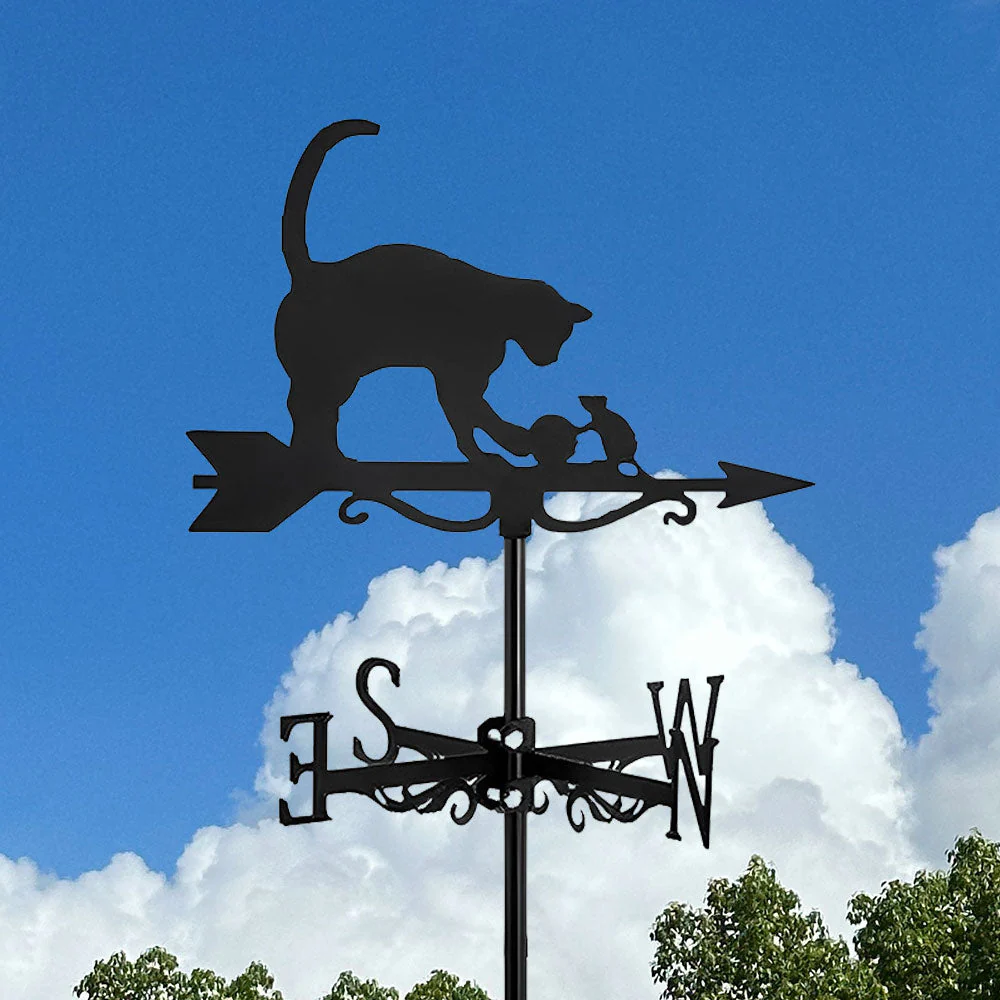 Girouette en Acier Inoxydable Souris et Chat - Image 4