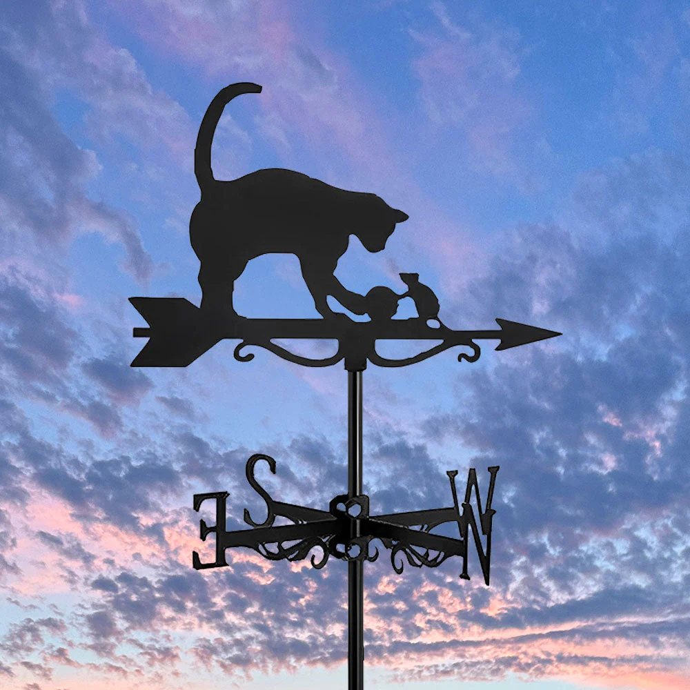 Girouette en Acier Inoxydable Souris et Chat - Image 6