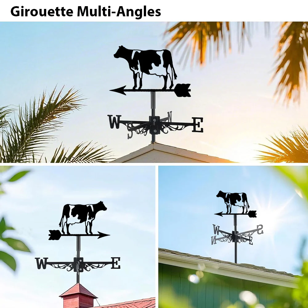 Girouette en Acier Inoxydable Vache - Image 3