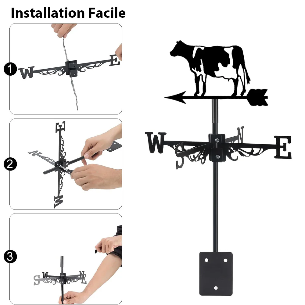 Girouette en Acier Inoxydable Vache - Image 7